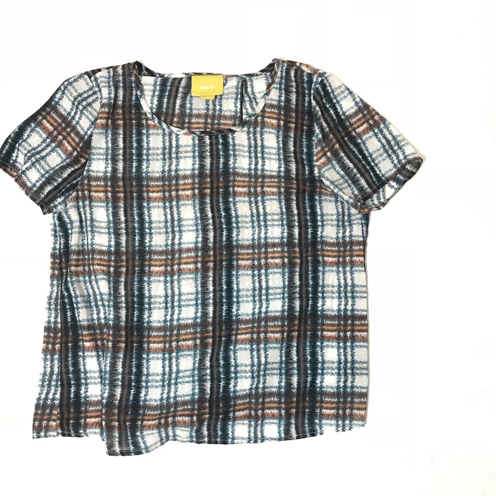 Anthropologie Maeve drapes plaid top - Picture 2 of 5